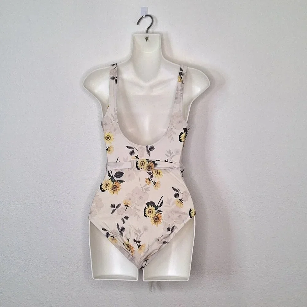 Antonio Melani Floral One Piece Swim Suit Sz XS Sunflower Shelf Bra Boho